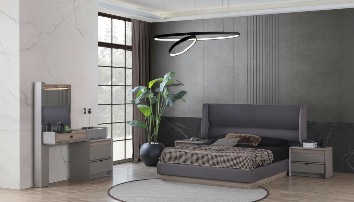 Exklusive Schlafzimmer Set Stil Bett + Schminktisch und 2x Nachttische 4tlg.