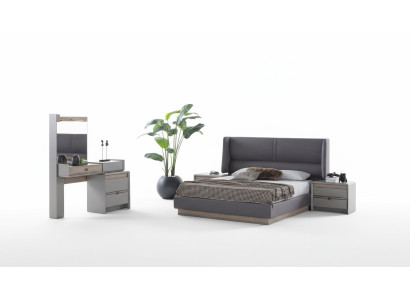 Exklusive Schlafzimmer Set Stil Bett + Schminktisch und 2x Nachttische 4tlg.