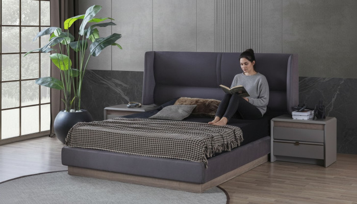 Schlafzimmer Set Luxus Komplettes Bett 2x Nachttisch Modern 3tlg Neu