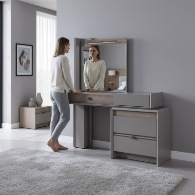 Moderner luxus Schminktisch in Schlafzimmer Konsole Tisch Neu Grau