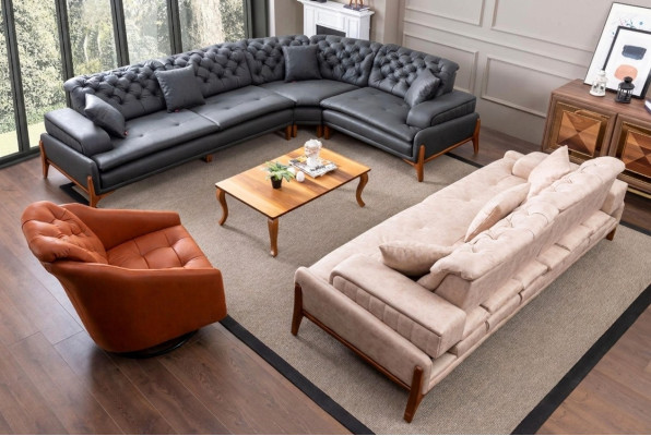 Wohnzimmer Set Sofagarnitur 3+1 Ecksofa L-form Eckgarnitur Eckcouch Couch 3tlg.
