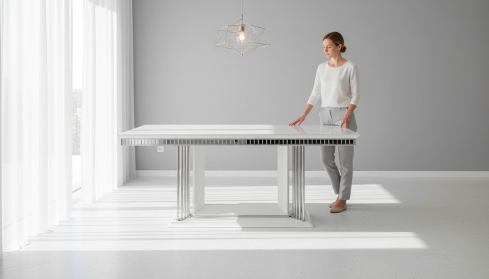 Exclusive Designer Esstisch Modern Möbel in Esszimmer Weiße Tisch 200x100