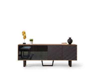 Designer Esszimmer Set 4tlg Sideboard mit 3x Spiegel Modern Stil neu