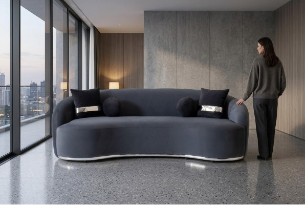 Designer Sofa 4 - Sitzer Schwarze Sofas Couchen Big xxl Sitzmöbel 250cm