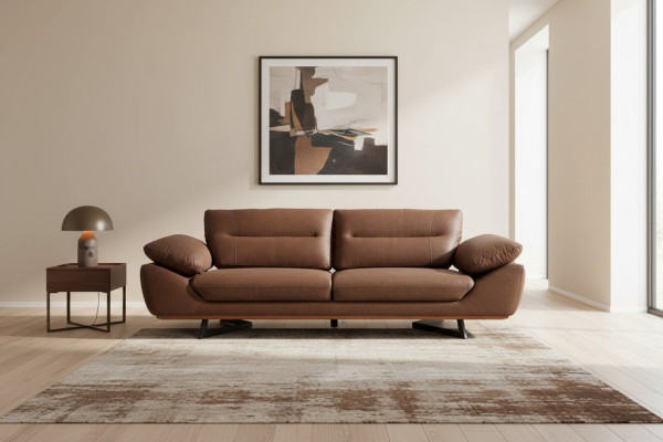 Modern Designer Sofa 3 Sitzer 240cm xxl Couch Polster Sofas Design Braun