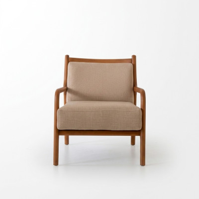 Modern Beige Sessel Wohnzimmer Möbel Luxus Design Polsterung Kunstleder