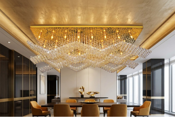 Große Leuchte Lampe Kronleuchter Luxus Lampen xxl deckenleuchte 100x200cm
