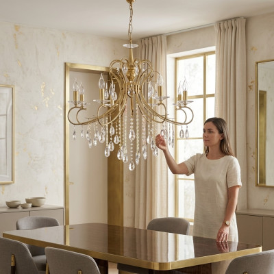 Kronleuchter Modern Deckenleuchte im Wohnzimmer Luxus Pendelleuchte Lampe