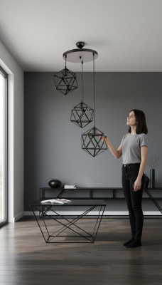 Pendelleuchte Schwarz für das Wohnzimmer schick Deckenlampe Leuchte