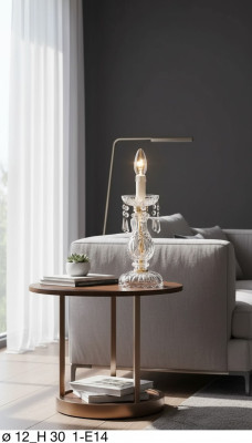 Stilvolle Tischlampe Antik Stil Einrichtung Luxus Kerzenlampe Kristall