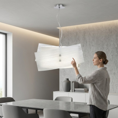 Moderner weißer Pendelkronleuchter mit 2x Lampen Stilvolle Deckenleuchte