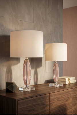 Tischlampe beige Kristall Kronleuchter klassische Tischschirmleuchte neu