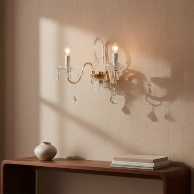 Klassische Wandleuchte Luxus Kronleuchter Kristall Lampe Lüster Stil