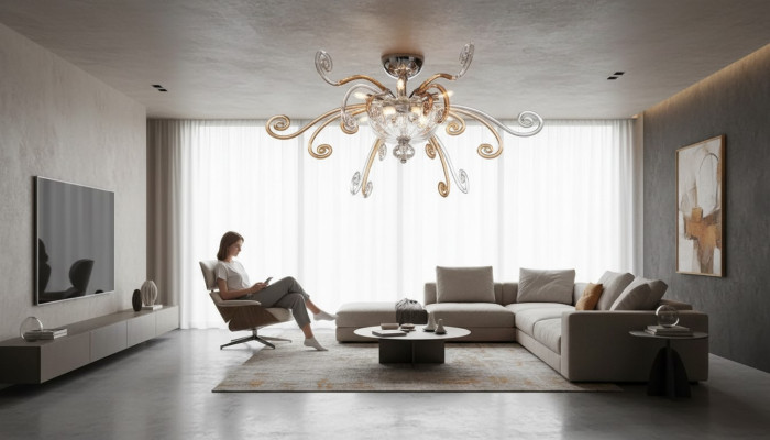 Kronleuchter Deckenleuchter Luxus Deckenlampe Lüster Kristall Art