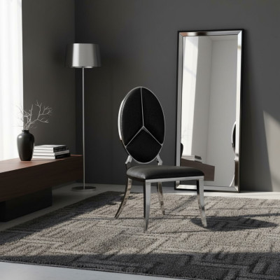 Stuhl Schwarz Neu Stühle Polsterstuhl Sessel Metall Lounge Design Möbel
