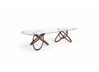 Designer Moderner Esszimmer Tisch Luxus Ovaler Glastisch Glas Möbel Neu