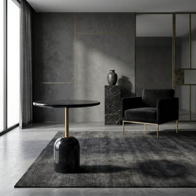 Schwarzer Beistelltisch Wohnzimmer Tische Modernes Rundes Design Konsole Tisch