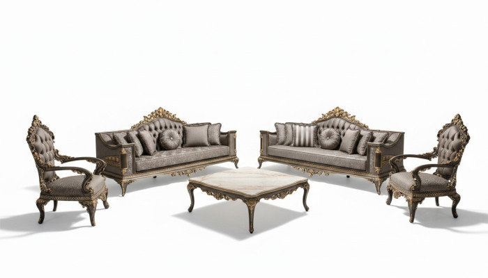 Luxus Chesterfield Klassische Couchgarnitur 3+3+1 Sitzer Stlvolle Sofas Sofa