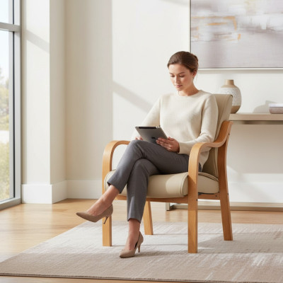 Stuhl Kunstleder Design Polsterstuhl Beige Stühle Esszimmerstuhl Bürostuhl