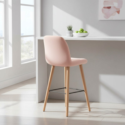 Modern Rosa Stuhl Designer Barhocker Holz stilvoll Luxus Möbel Hocker neu