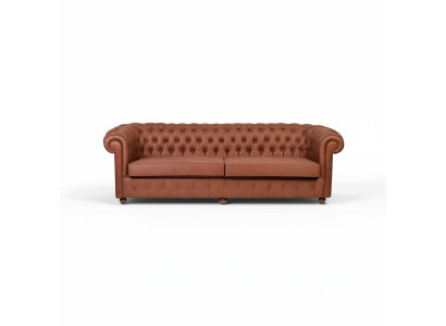 Brauner Dreisitzer Chesterfield 3-er Wohnzimmer Couch Moderne Sofas