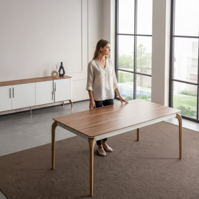 Luxus Esstisch Esszimmertisch Essecke Tisch Esszimmer Modern Holz Braun