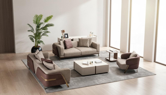 Luxus Sofagarnitur Sofa Garnitur Sofas 4 3 1 Sitzer Stoff Modern Beistelltisch