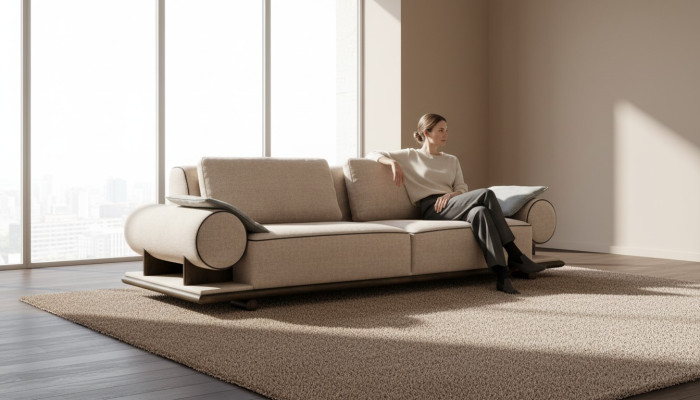 Textil Sofa Couch Polster Sofa 3 Sitzer Couchen Sofas Modern Dreisitzer Neu