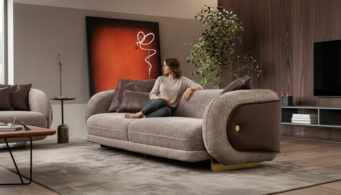 Wohnzimmer Textil Sofa 4 Sitzer Luxus Möbel Sitz Design Couch Lounge neu