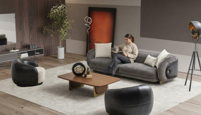 Moderner Grau Sofagarnitur set 3 Sitzer Sofas 2x Sessel Wohnzimmer set