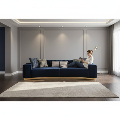 Polstersofa 4-Sitzer Sofa Textil Sitz luxuriöse Design Sofas Modern