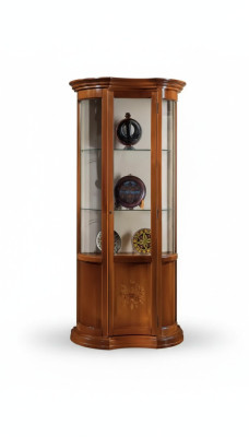 Schrank Braun Holz Design Möbel Vitrine Anrichte Vitrine Luxus Glas Neu