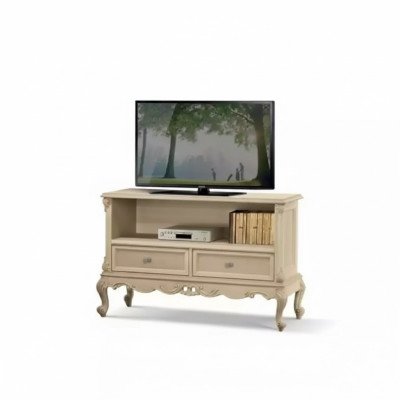 Sideboard rtv Wohnzimmer TV-Ständer Design Beige Holz Regale Italien Neu