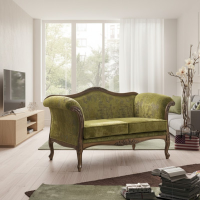 Sofa 2 Sitzer Textil Holz Polster Couch Sofas Design Luxus Neu Sofa