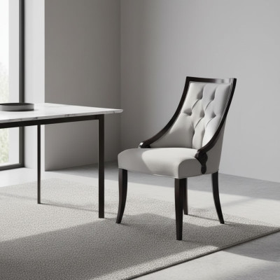 Stuhl Luxus Möbel Wohnzimmer Esszimmer Holz Möbel Grau Lehnstuhl Neu