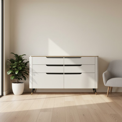 Design Kommode Anrichte Sideboard Mit Schubladen Schrank Wohn Zimmer Neu