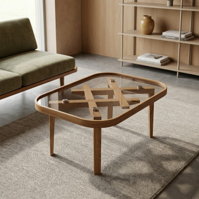 Luxus Möbel Couchtisch Moderner Einrichtung Glastisch Beige Wohnzimmer
