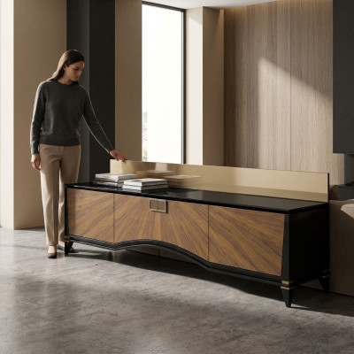 Modern Wohnzimmer TV-Ständer Design Einrichtung TV Schrank Holzmöbel Neu