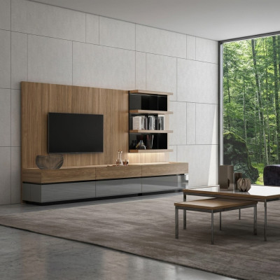 Wohnzimmermöbel Wohnwand 320 cm Einrichtung Braun Luxus Wand Regale