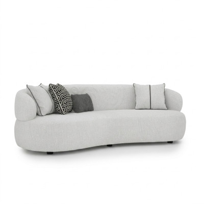 Wohnzimmer Weiß Sofa Dreisitzer Textil Polstermöbel Modern Designer Möbel