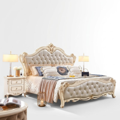 Set klassisches möbel von 3tlg besteht aus Luxus Bett und 2x Nachttische