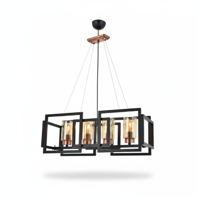 Deckenlampe schicke Leuchte für Esszimmer Wohnzimmer glänzendem Glas