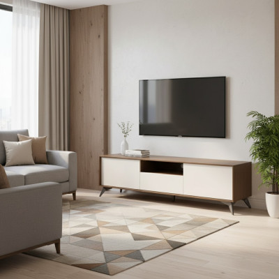 TV-Ständer Lowboard Wohnwand Modern Design Sideboard Holz