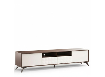 TV Schrank Moderner weißer Luxus Fernseher Ständer Kommode Wohnwand rtv