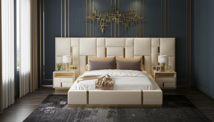 Komplett Schlafzimmer Möbel Set 3 tlg. Design Möbel Nachttische Betten