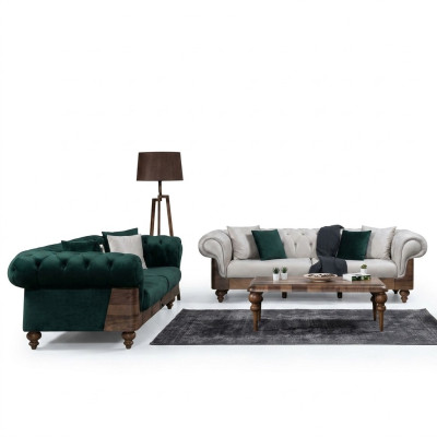 Moderne Chesterfield Sofagarnitur 3+3 Sitzer Luxus Set Wohnzimmer Couch
