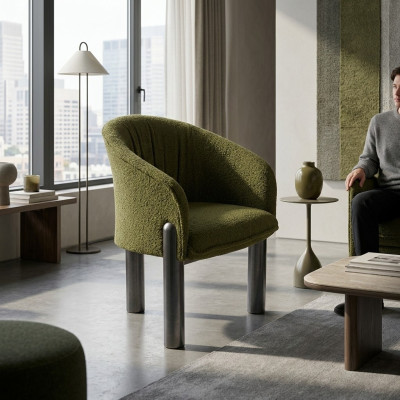 Luxus Grüner Sessel Einsitzer Moderner Polster Stuhl Wohnzimmer Möbel