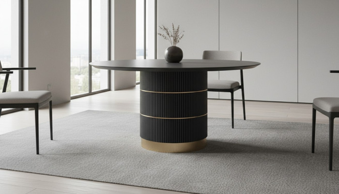 Tische Runder Esstisch Luxus Esszimmer Möbel Designer Tisch Metallfuß