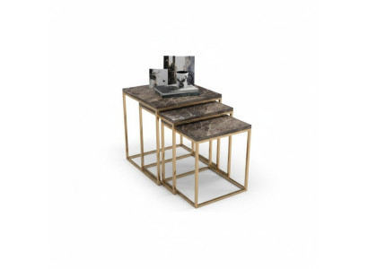 Edelstahl Beistelltisch Set Designer Couchtische Wohnzimmer Einrichtung