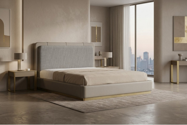 Schlafzimmer Beige Bett Holz Modern Designen 180x200 Design Betten Möbel